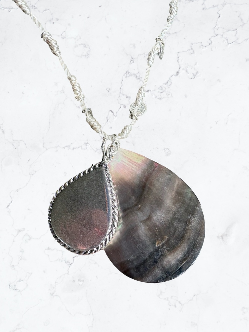 J. Jill Silver-Tone Layered Teardrop Pendant Necklace - Picture 2 of 4